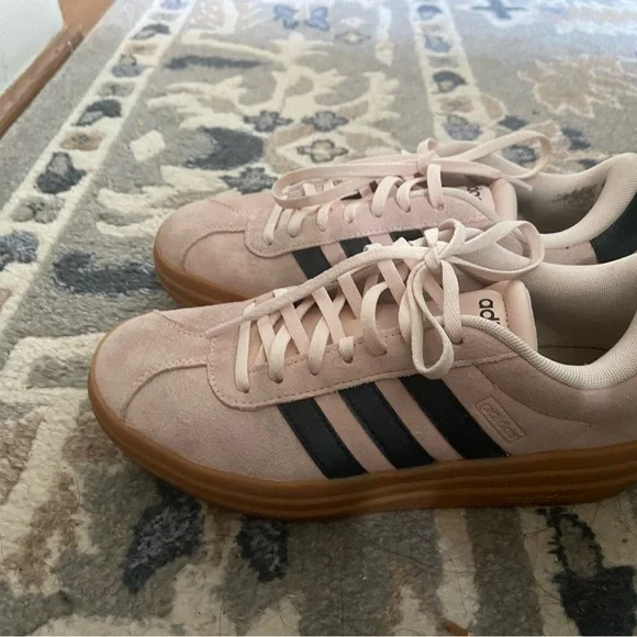 adidas Gazelle Bold — Wonder Quartz Pink Suede with Black Stripes - Picture 4 of 7